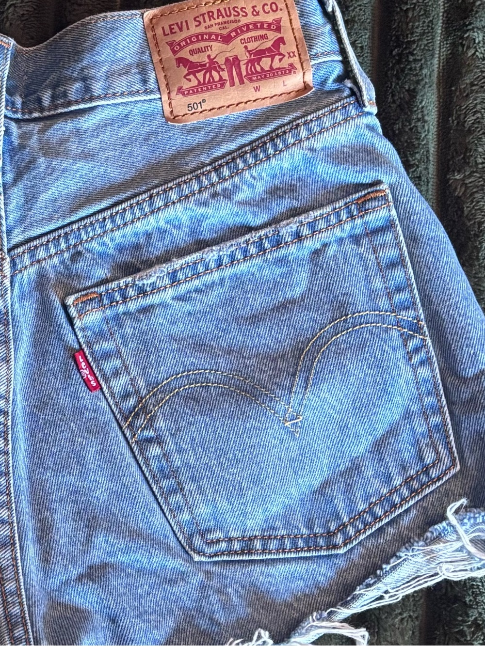 Light Wash Distressed Denim Shorts